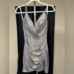 Elegant Silver Snake Print Dress Ava Presley NWOT